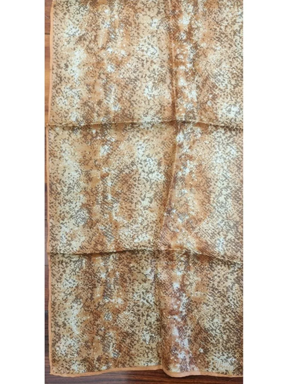 Vintage Vena Scarf Brown Snakeskin Animal Print Oblong 53x11 Signed